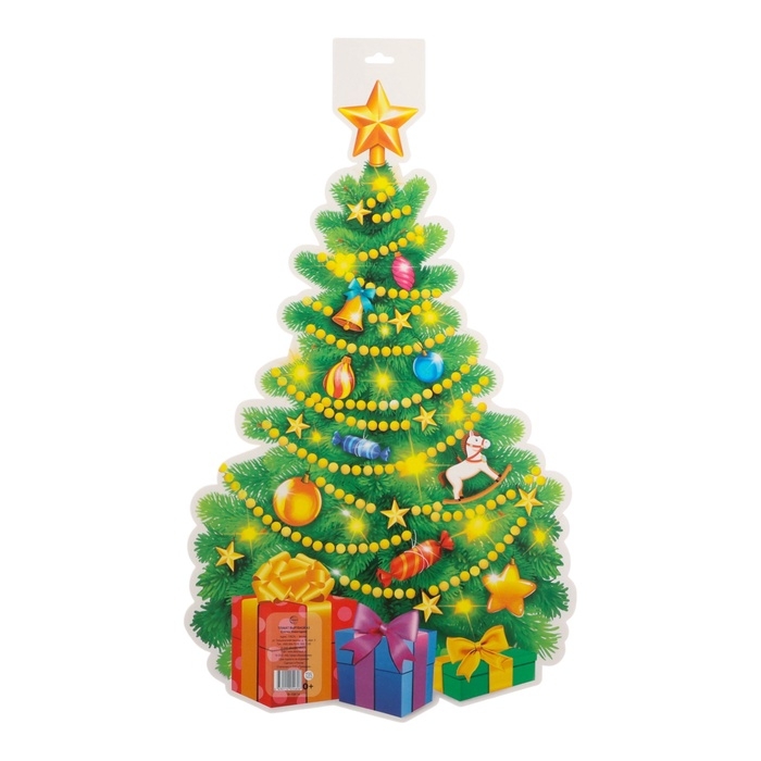 Плакат вырубной Плакат вырубной "Елочка новогодняя" двухсторонний, 49 х 39 см