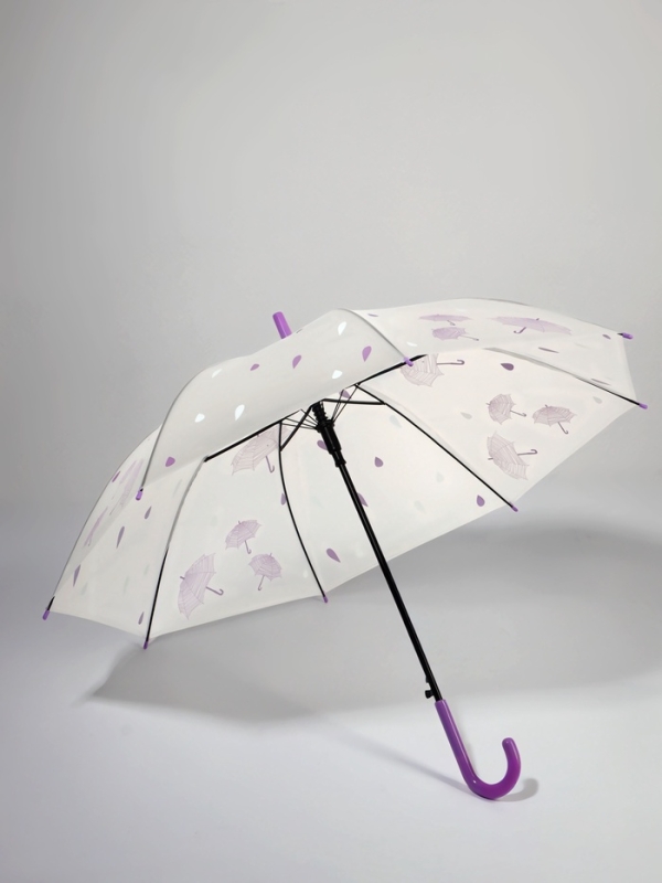 Зонт-трость п/авт R45/54 8сп ПВХ зонтики ручка-крюк МИКС Зонт-трость п/авт R45/54 8сп ПВХ зонтики ручка-крюк МИКС