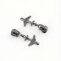 Бегунок для металлической молнии, №5, &laquo;Самолёт&raquo;, 10 шт., цвет чёрный никель