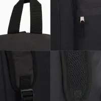 Рюкзак школьный на молнии, с карманом, размер 30&times;14&times;41 см, чёрный