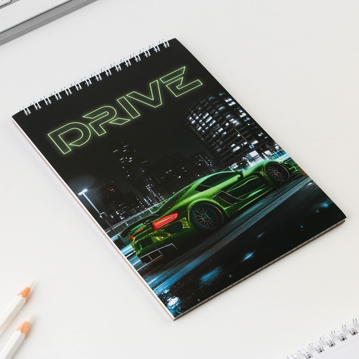 Блокнот А5, 40 листов. На гребне в клетку «Машина» Блокнот А5, 40 листов. На гребне в клетку «Машина»