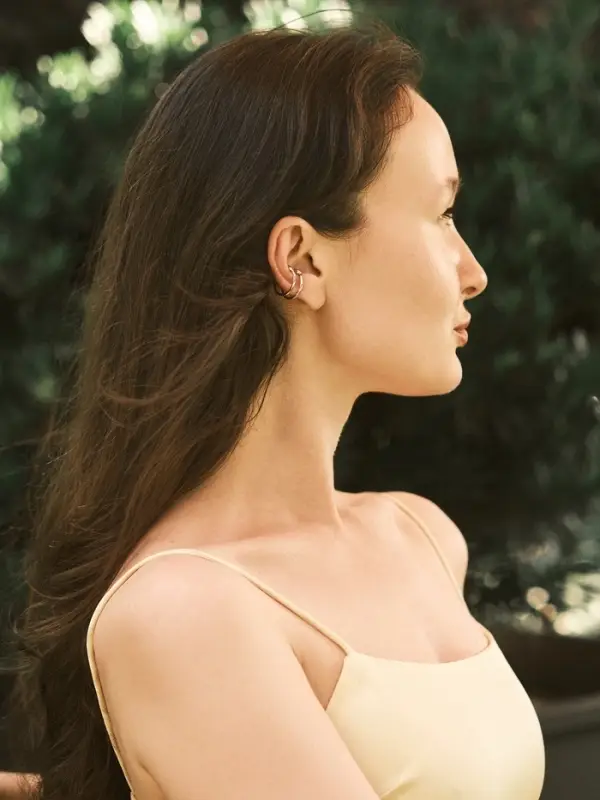 Серьга "Кафф" булавка, цвет серебро