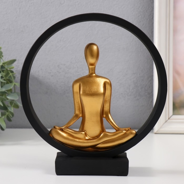 Сувенир полистоун  Сувенир полистоун "Дзен" чёрный с золотом 19,2х5,9х21,5 см