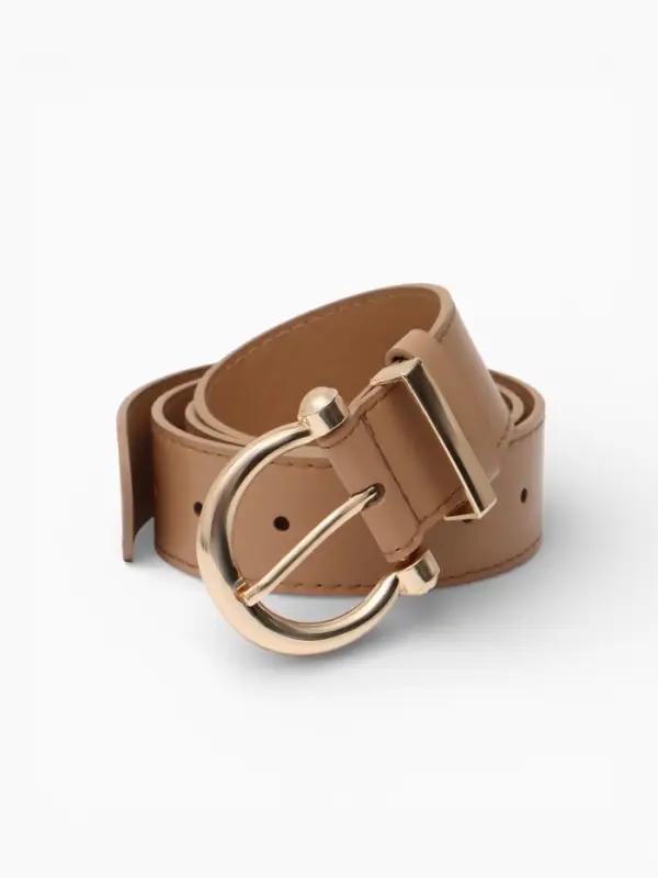 Ремень женский, 4&times;110 см, без винта, пряжка золотистая, 1 прокол, бежевый