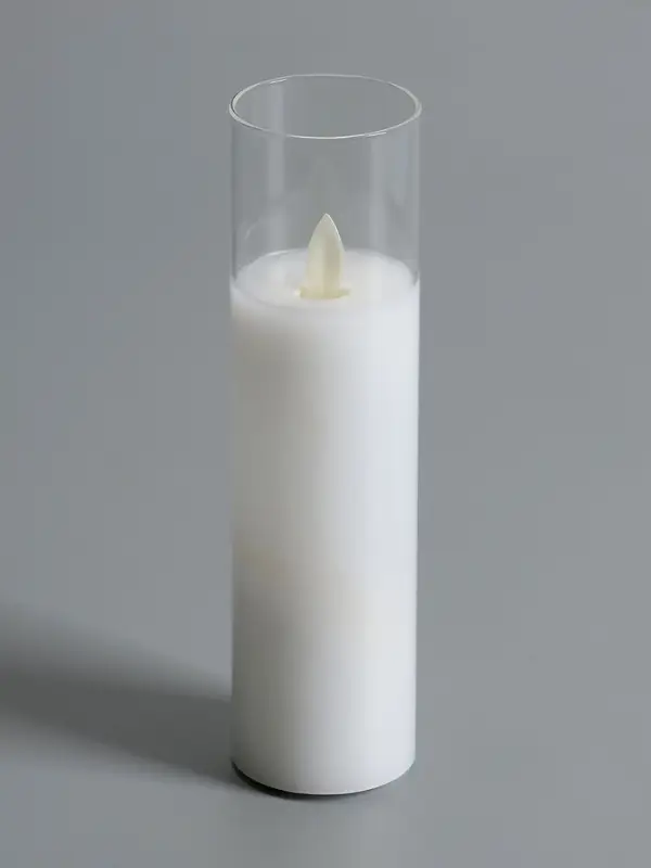 Светодиодная свеча "Белая" 20х5.5 см, AAx2 (не в компл.), Т/БЕЛЫЙ