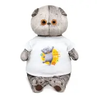 Мягкая игрушка «Кот Басик» в футболке с принтом, 60 см Мягкая игрушка «Кот Басик» в футболке с принтом, 60 см