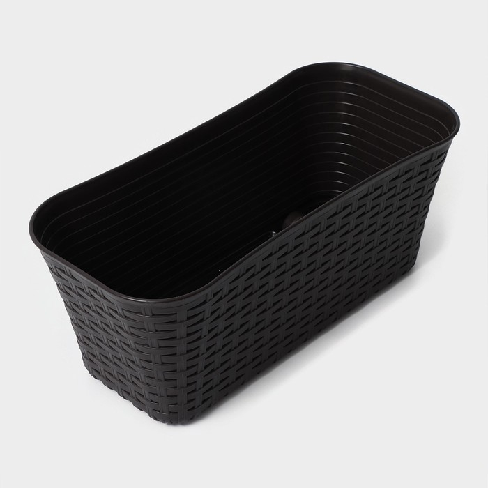 Ящик балконный «Ротанг», 38,5 см, цвет коричневый Ящик балконный «Ротанг», 38,5 см, цвет коричневый