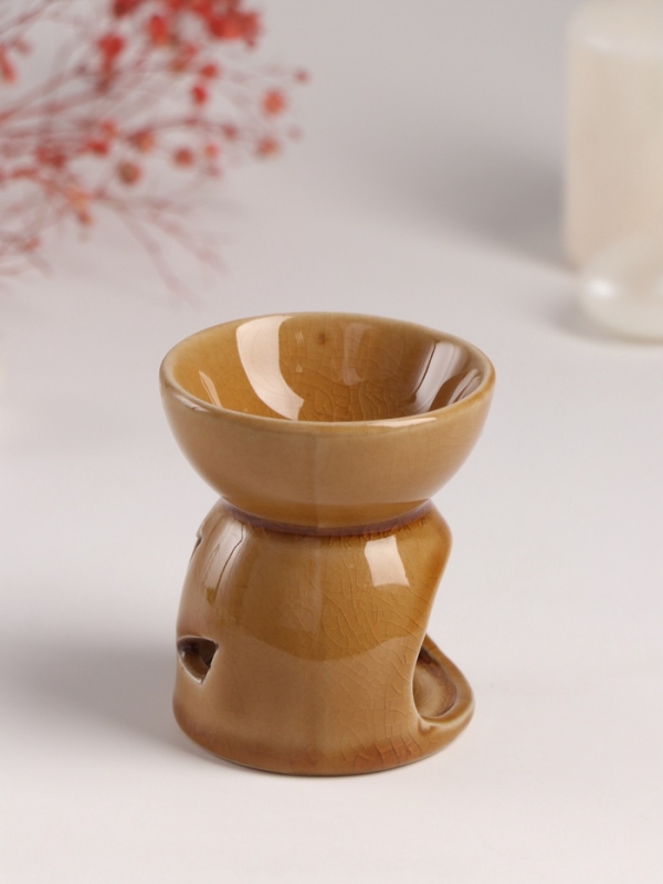 Аромалампа керамика Аромалампа керамика "Узор" жжёный сахар 7х7х7,8 см