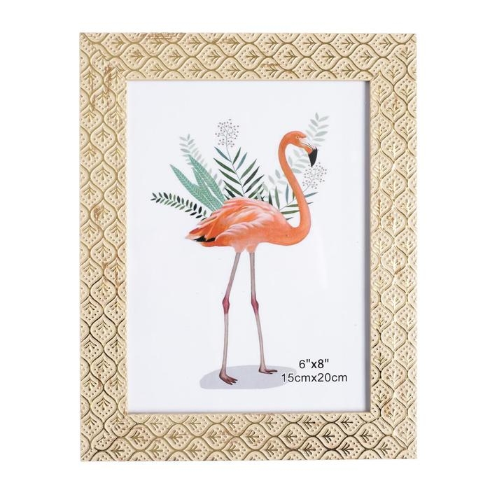 Фоторамка пластик 15х20 см Фоторамка пластик 15х20 см "Золотые листья на бежевом" 23,5х18,7 см