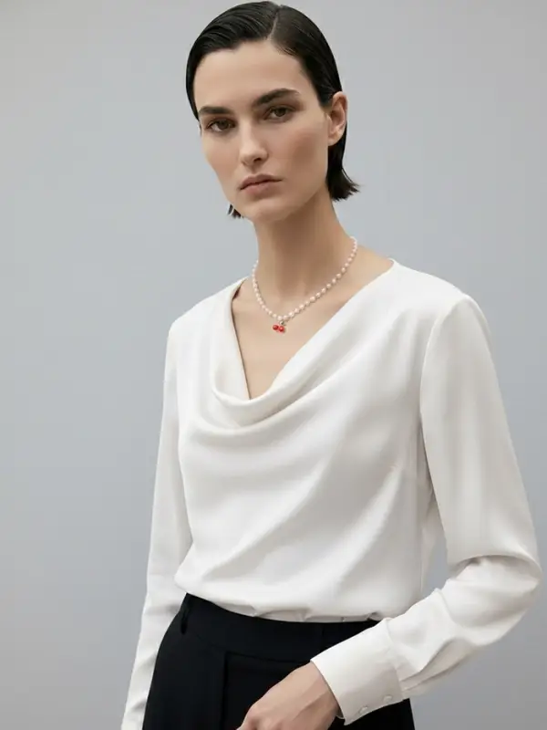 Колье на жемчужной дорожке &laquo;Вишенка&raquo;, цветная в золоте, 40 см