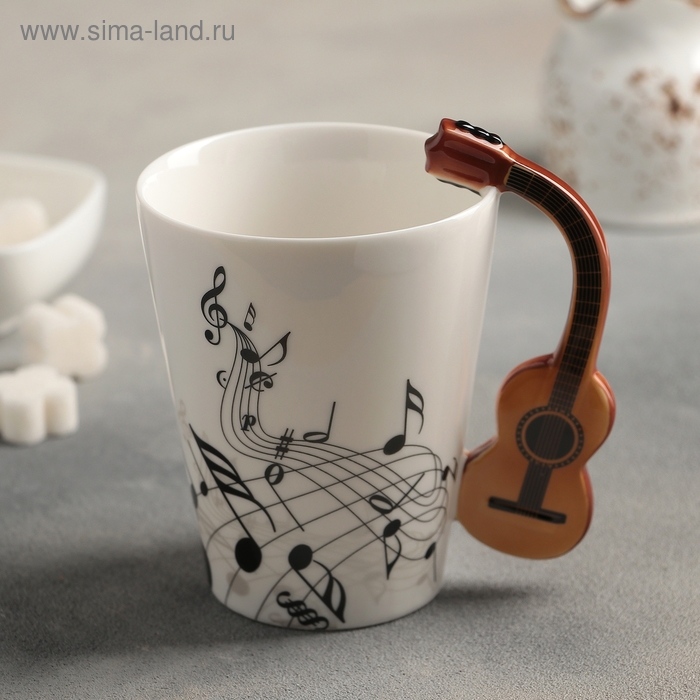 Кружка керамическая «Инструменты. Гитара», 350 мл, цвет белый Кружка керамическая «Инструменты. Гитара», 350 мл, цвет белый