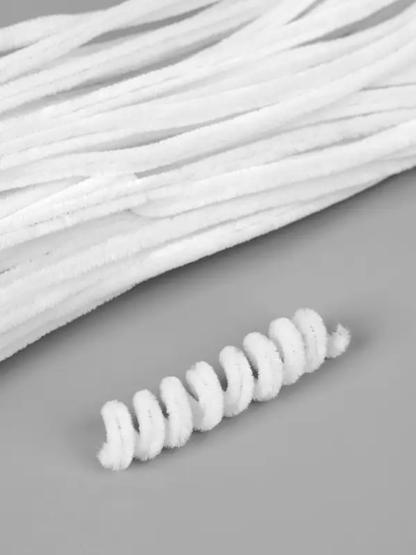 Синельная проволока, набор 90 шт., белая, 30 см