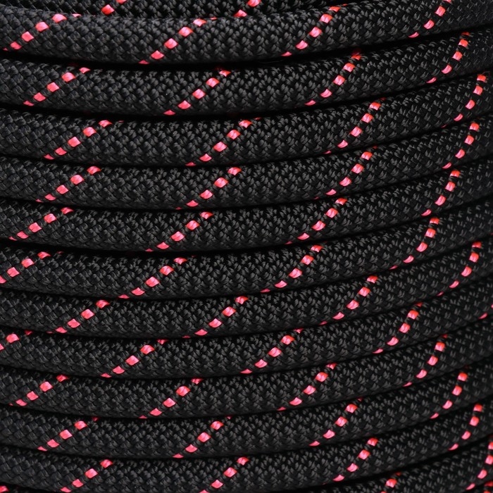 Веревка страховочно-спасательная  Веревка страховочно-спасательная "Высота" черная, d= 8 мм, 50 м