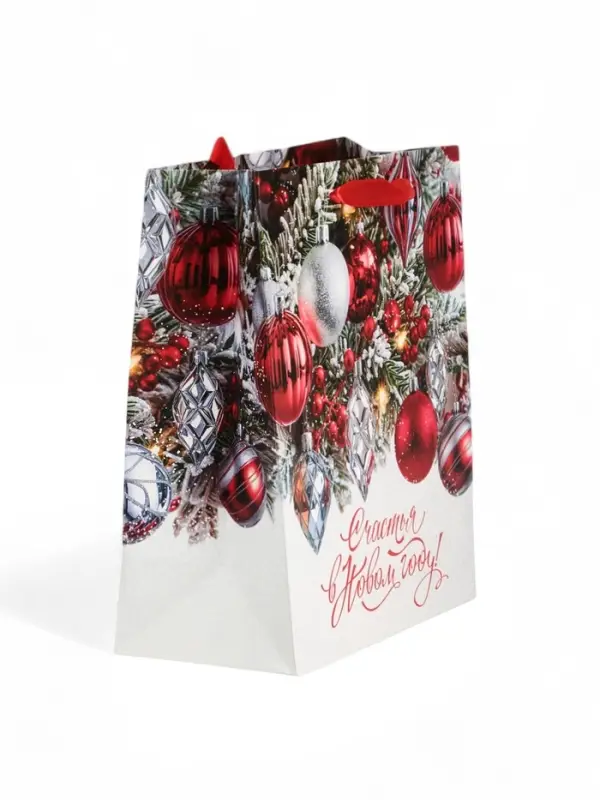 Пакет ламинированный подарочный «Счастья в Новом году», ML 27×23×11.5 см