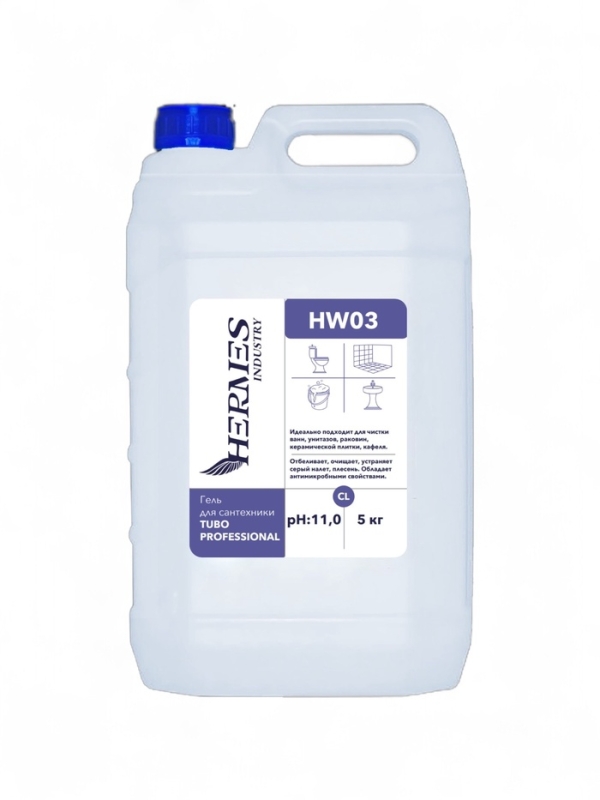 Гель для сантехники хлорный HERMES INDUSTRY: Professional HW03, 5 кг Гель для сантехники хлорный HERMES INDUSTRY: Professional HW03, 5 кг