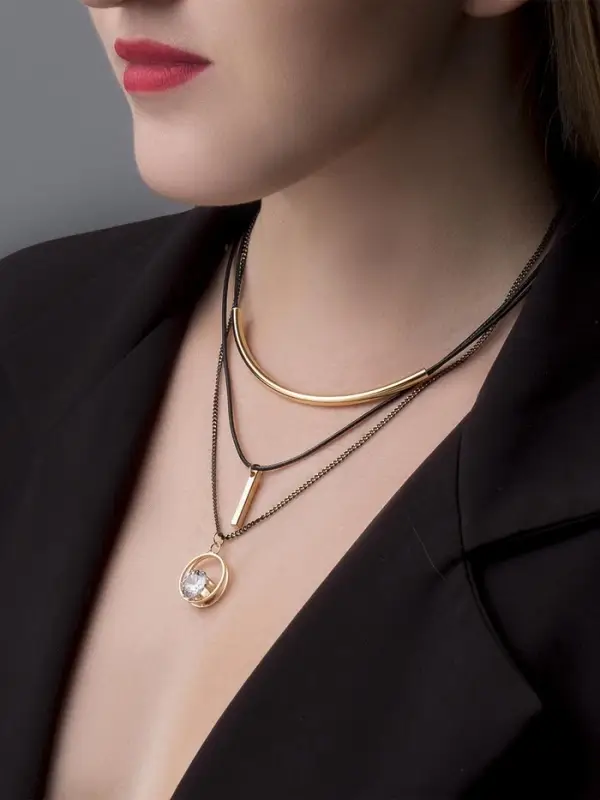 Кулон &laquo;Эксклюзив&raquo;, кольцо, белый в золоте, 42 см