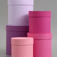 Набор шляпных подарочных коробок 5 в 1, пурпурный, 23&times;23-15&times;15 см