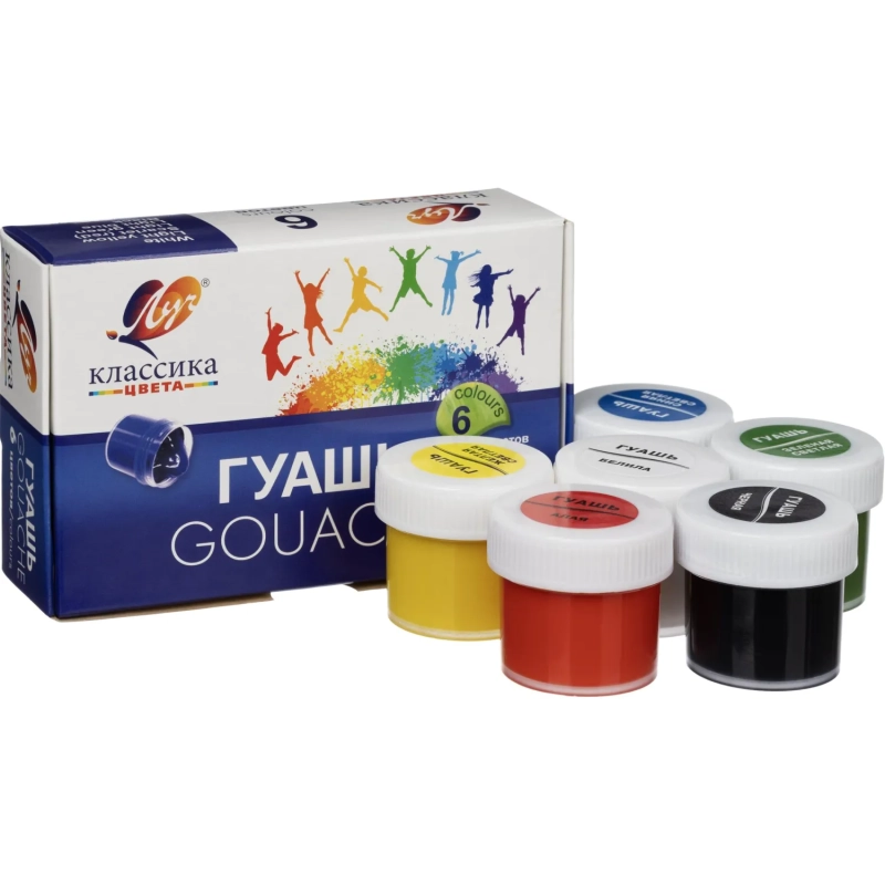 Гуашь 6цв.,Луч Классика,банка 20 мл