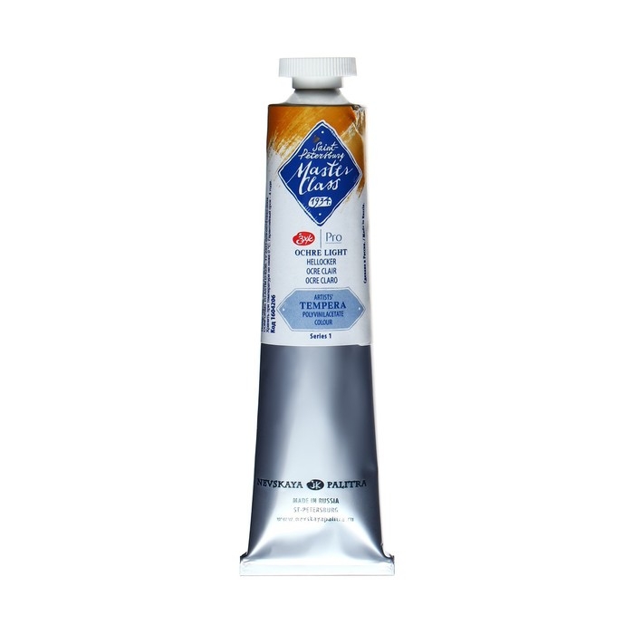 Краска художественная темперная в тубе 46 мл, ЗХК  Краска художественная темперная в тубе 46 мл, ЗХК "Мастер-класс", охра светлая, 1604206
