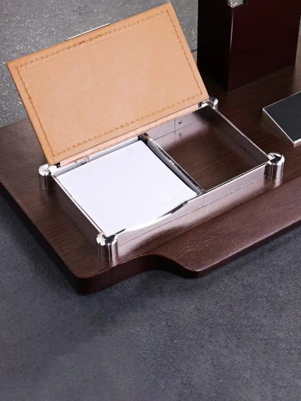 Набор настольный канцелярский 4 в 1 с визитницей, МИКС