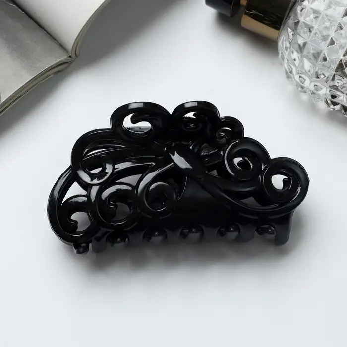 Крабик для волос «Эфи», завитки, 9.5 см, чёрный Крабик для волос «Эфи», завитки, 9.5 см, чёрный