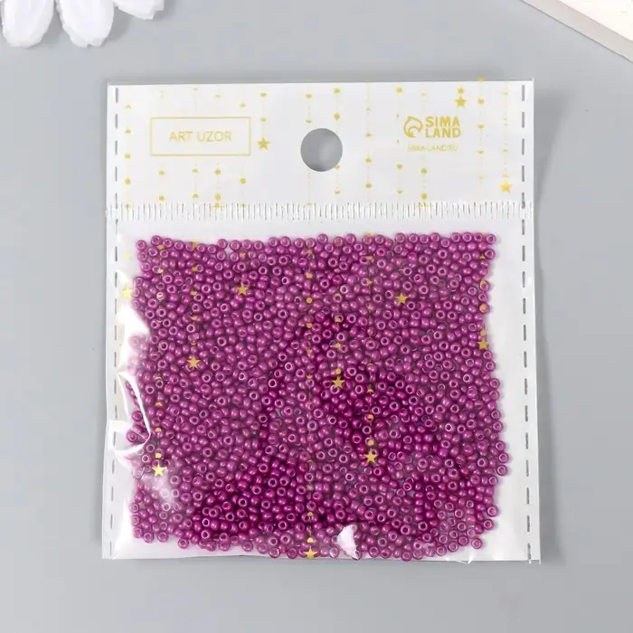 Бисер стекло 12/0 "Сливовый" 15 гр