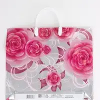 Пакет "Роза на серебре, полиэтиленовый, пластиковая ручка 37х35 см 90 мкм Пакет "Роза на серебре, полиэтиленовый, пластиковая ручка 37х35 см 90 мкм