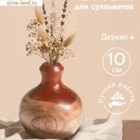 Ваза для сухоцветов &laquo;Кута&raquo;, 10&times;10&times;10 см, дерево джати, коричневая