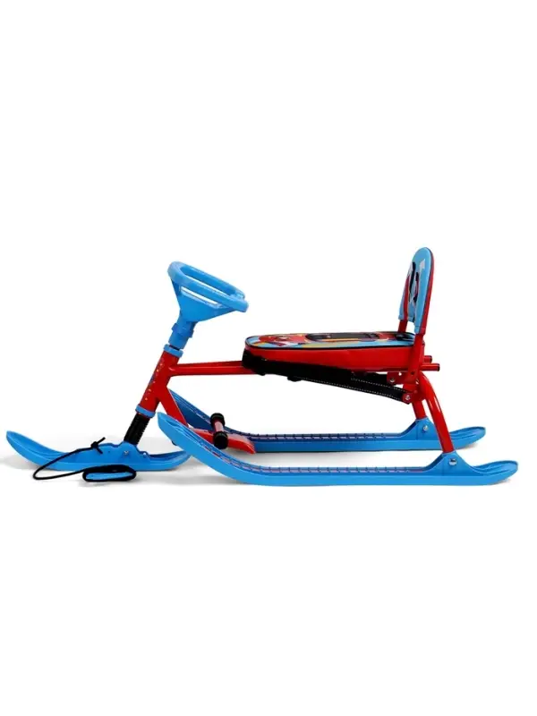 Снегокат &laquo;Twiny 1+&raquo; sportcar, со спинкой, голубой, красный, TW1+/SC Nika Kids