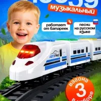 Поезд &laquo;Скорый&raquo;, русская озвучка, световые и звуковые эффекты, работает от батареек,