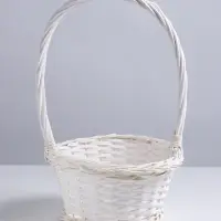 Корзина плетёная 27&times;27&times;14&times;43 см, ива, белая