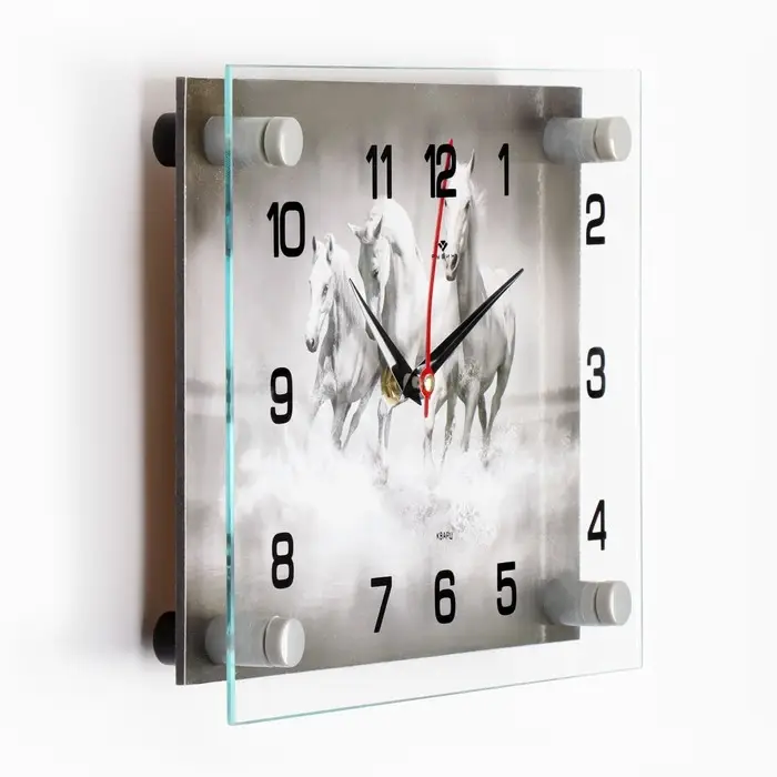 Часы настенные, интерьерные &laquo;Тройка лошадей&raquo;, бесшумные, 20&times;26 см