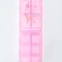 Таблетница, 9.5&times;6&times;3 см, 10 секций, розовая