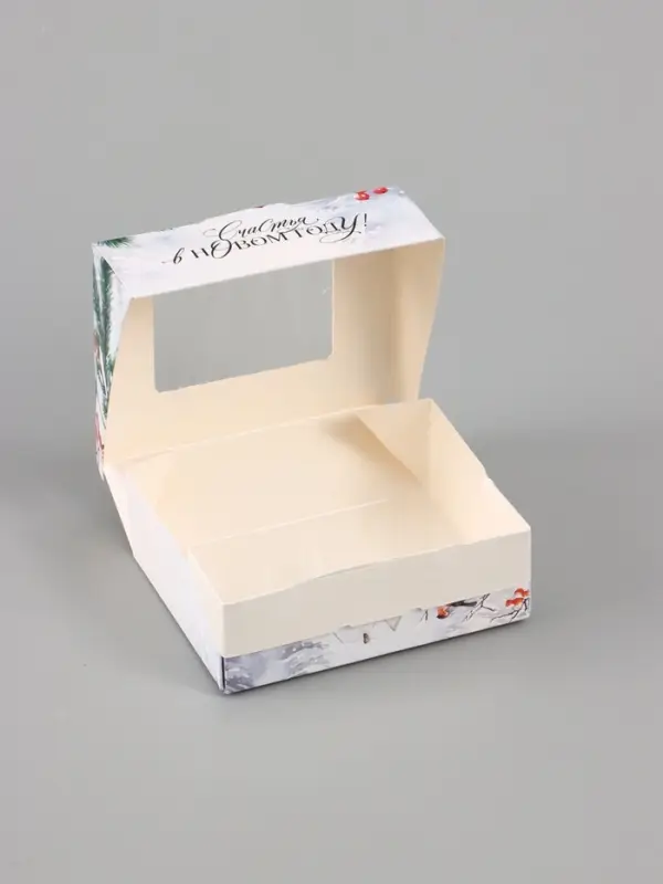 Коробка подарочная новогодняя, складная 10&times;8&times;3.5 см &laquo;Снегири&raquo;