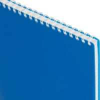 Блокнот А5 80 л.  мет.гребень,пласт.обл,синий, клетка