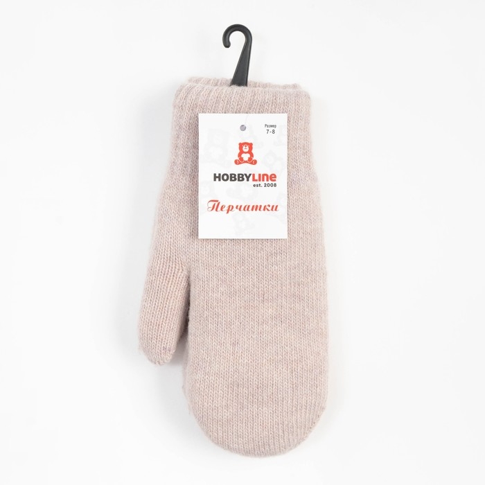 Варежки женские, цвет бежевый, размер 7-8 Варежки женские, цвет бежевый, размер 7-8