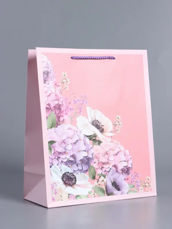 Пакет подарочный ламинированный "Цветочная радость" 26 х 12 х 32 см