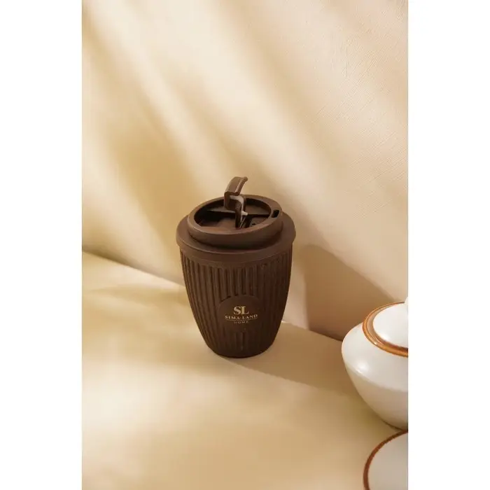Стакан для кофе SL Home, 250 мл, 9.5&times;12.5 см, с крышкой, коричневый