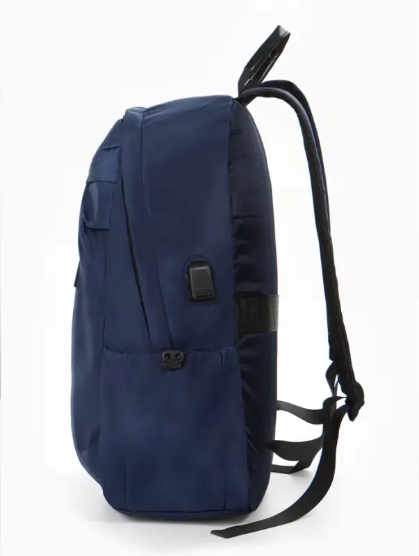 Рюкзак школьный, однотонный, USB, 1 отделение, 3 кармана, 30&times;15&times;45 см, синий