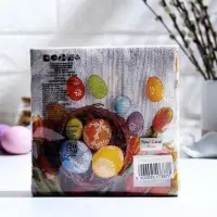 Пасхальные салфетки бумажные New Line Fresco &laquo;Яйца, Тюльпаны&raquo;, 2 слоя, 33&times;33 см, 20 шт.