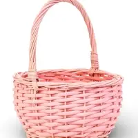 Набор корзин 2 шт  19х19х24, 15х15х8 см ручка h=14 см розовый