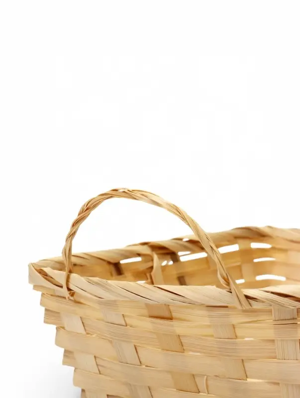 Корзина плетеная 24 х 20 х 8 см,боковые ручки, натуральный квадрат