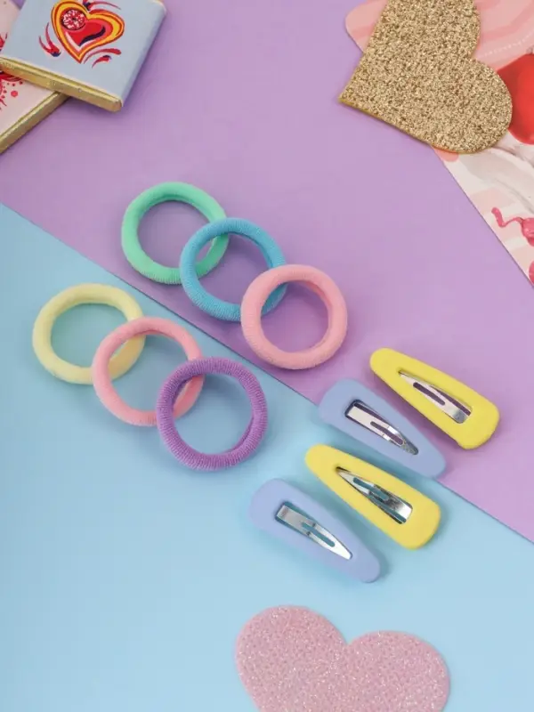 Набор для волос «Аделия»: 10 резинок 3 см, 4 невидимки 3.5 см, классик колор, МИКС