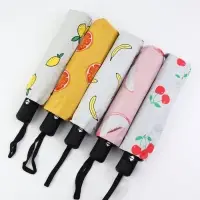 Зонт автоматический Summer fruit, ветроустойчивый, 3 сложения, 8 спиц, R=48/55 см, d=96 см, МИКС