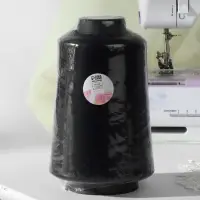 Нитки для оверлока 150D/1, 32910 м, 150D/1, текстурированные, некручёные, чёрные