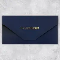 Конверт подарочный &laquo;Клетка&raquo;, софт тач, тиснение, 19&times;9 см