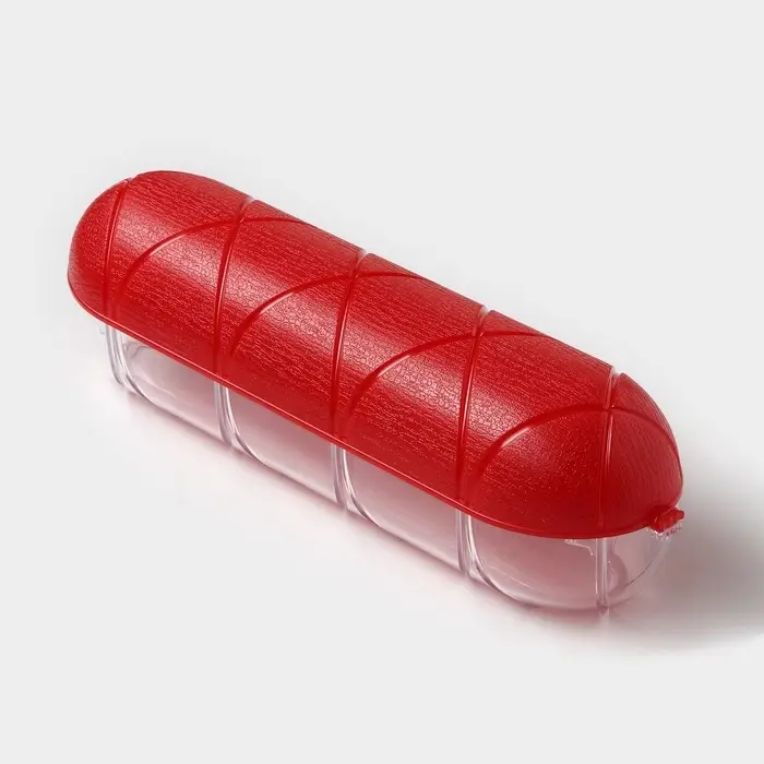 Контейнер для хранения колбасы, пластик, 25.8&times;7&times;7 см, красный