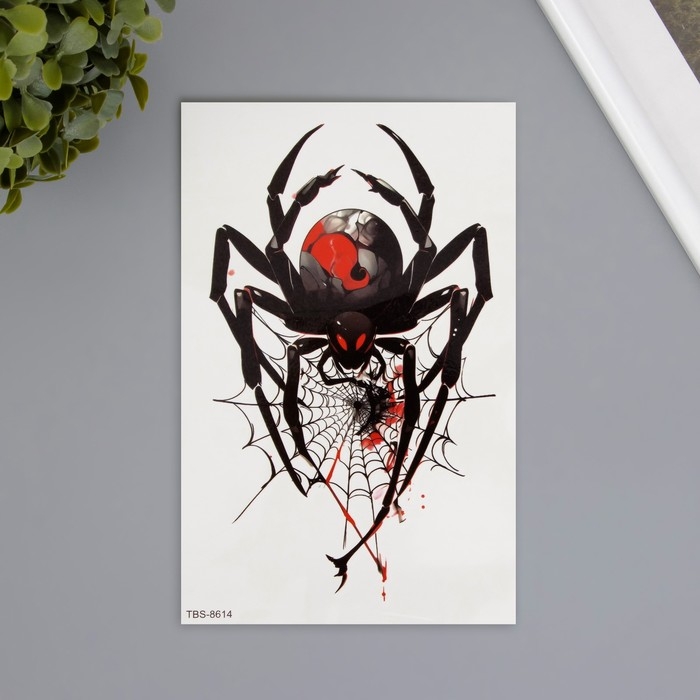 Татуировка на тело цветная Татуировка на тело цветная "Чёрная вдова" 12х19 см