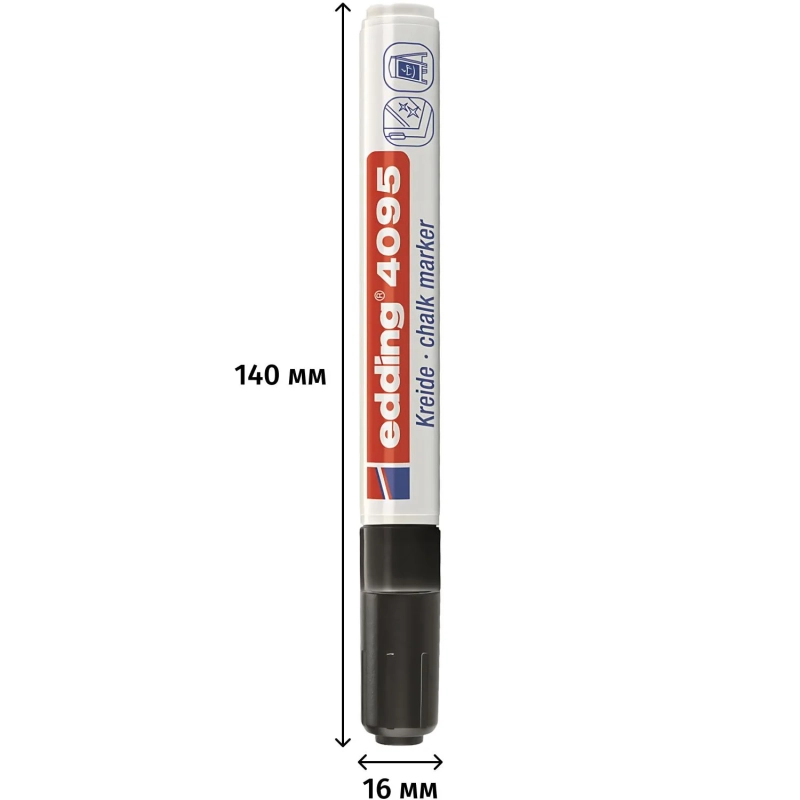 Маркер меловой Edding E-4095 chalk marker чёрный_001