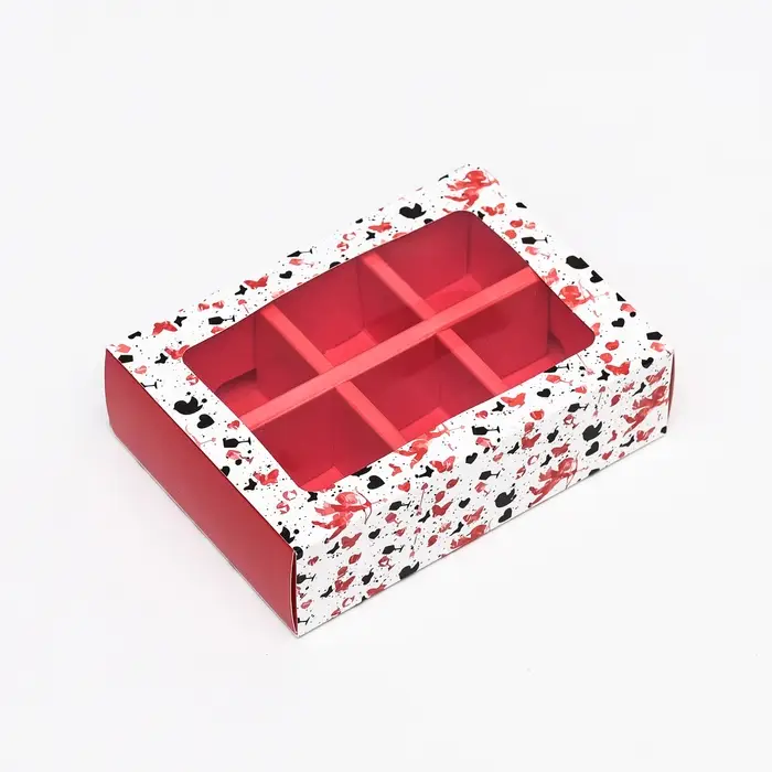 Коробка для конфет 6 шт., белая «Купидон», 13.7×9.85×3.86 см Коробка для конфет 6 шт., белая «Купидон», 13.7×9.85×3.86 см